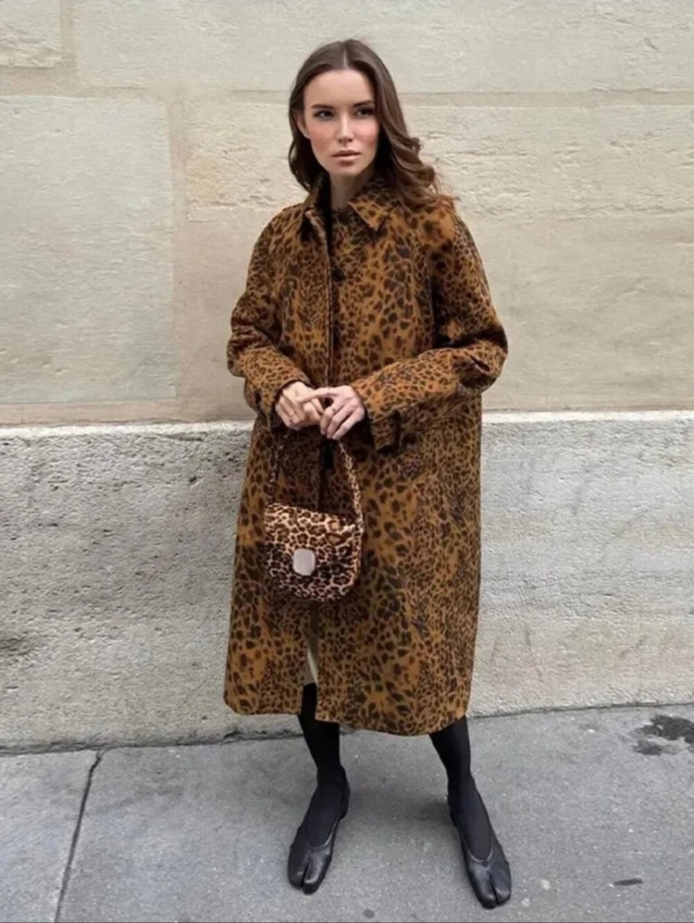 ZARA WOMAN ANIMAL PRINT TRENCH ZW COLLECTION Leopard Print XS